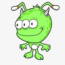 磨具绿色外星人手绘卡通手绘绿色怪物矢量图高清图片