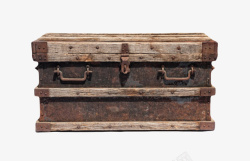 提手箱子棕色老旧的复古木盒实物高清图片