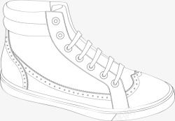 画轮廓白色球鞋矢量图高清图片