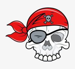 整人的海盗头巾带红色头巾的骷髅海盗高清图片