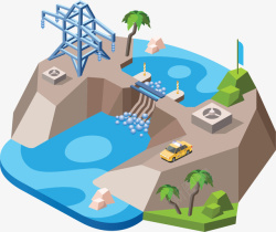水力自然界水力能源利用矢量图高清图片