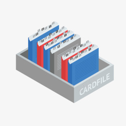 卡片矢量文件一个立体化的卡片文件箱矢量图高清图片