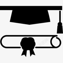 学历证书毕业帽文凭图标高清图片