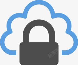 电子锁门锁云服务安全图标高清图片