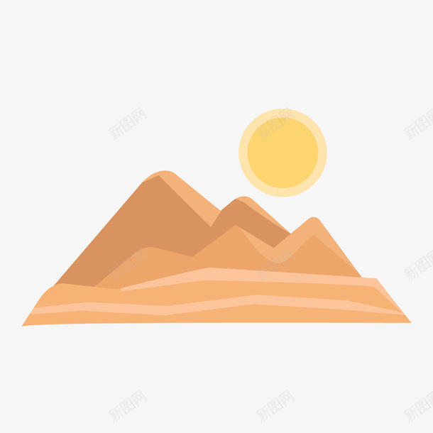 灰色创意几何沙漠元素png免抠素材_新图网 https://ixintu.com 三角形 几何 创意 卡通 太阳 插画 沙漠 灰色 纹理