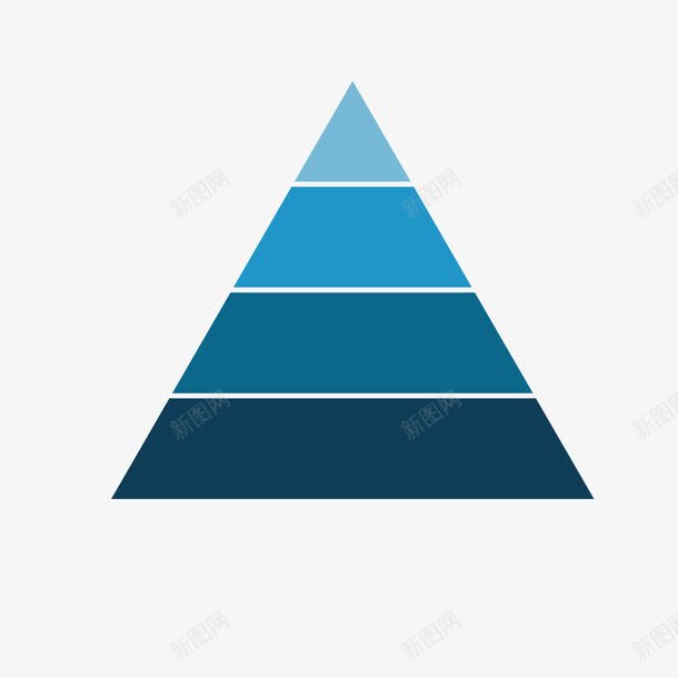 蓝色三角形数据png免抠素材_新图网 https://ixintu.com 三角形 占比 商务 层次 数据 等级 蓝色 锥形 锥形图表