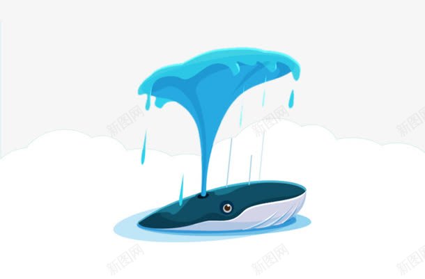 手绘喷水的鲸鱼png免抠素材_新图网 https://ixintu.com 椴搁奔 鍗 鎵嬬粯 鏂囪壓娓呮柊