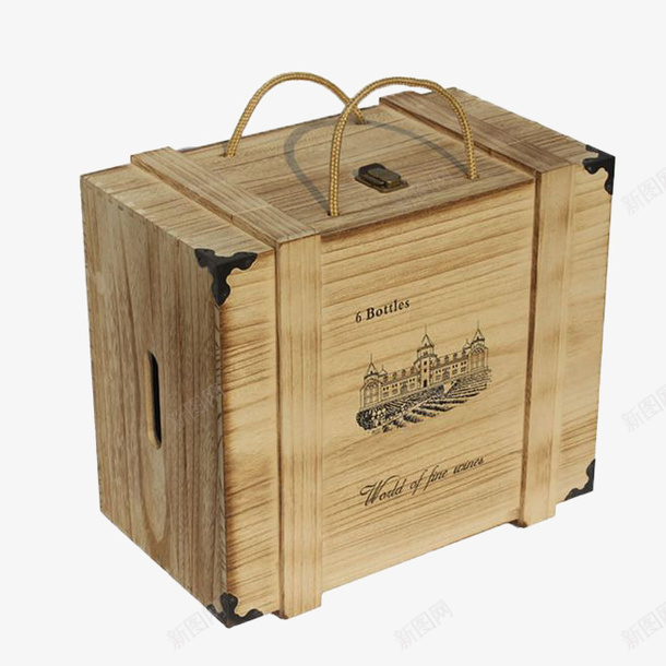 红酒木盒png免抠素材_新图网 https://ixintu.com 包装盒 木礼盒 红酒 红酒木盒 葡萄酒 高档包装盒