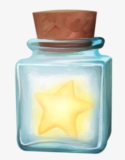 花朵星星造型发光星星玻璃许愿瓶高清图片
