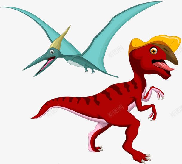 两只小恐龙png免抠素材_新图网 https://ixintu.com 动画片 卡通 恐龙 飞龙