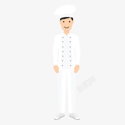 穿白色服装的厨师职业规划素材
