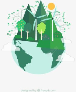 环保贴画绿色能源地球剪贴画高清图片