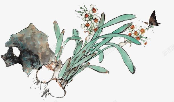 苗墨　水墨画 梅花 玉骨仙姿 青色背景 苗墨 水墨画 梅花 玉骨仙姿 青色背景（故宫花信｜墨梅：暗香疏影