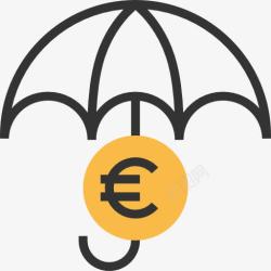 欧元货币保险图标高清图片
