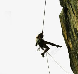 攀岩探险人物吊绳素材