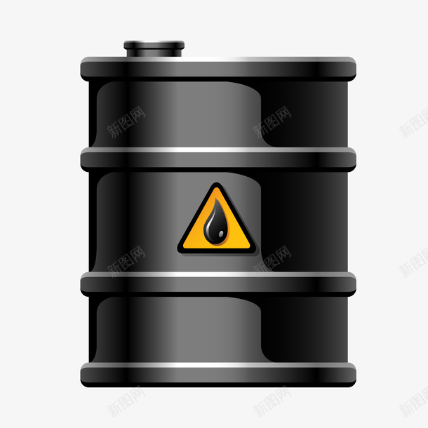 卡通黑色的油桶矢量图ai免抠素材_新图网 https://ixintu.com 创意 卡通 机油 汽油 油桶 运输 黑色 矢量图