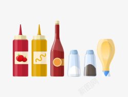食物分类红色可回收的塑料番茄酱包装酒瓶高清图片