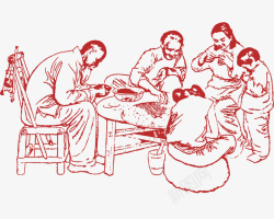 一家人做饭中国风做饭的一家人高清图片