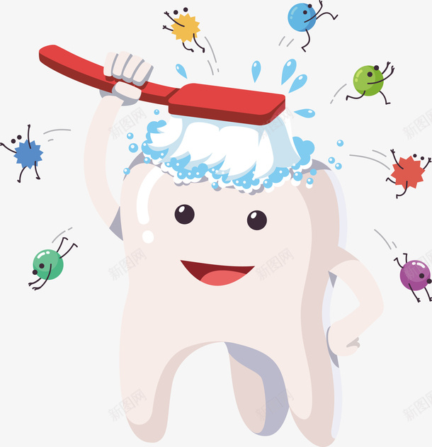 刷走牙齿上的细菌矢量图eps免抠素材_新图网 https://ixintu.com 牙齿 牙齿PNG 白色 白色牙齿 矢量牙齿 矢量细菌 细菌 矢量图
