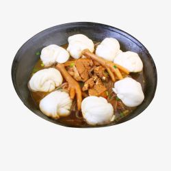 白花卷铁锅炖鸡素材