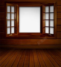 木纹与相框图片原木窗户高清图片