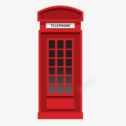 复古圆柱红色电话亭卡通电话亭矢量图高清图片