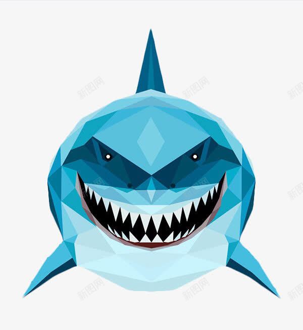 卡通晶格化鲨鱼png免抠素材_新图网 https://ixintu.com 晶格化图案 海洋 牙齿 鲨鱼 鲨鱼嘴