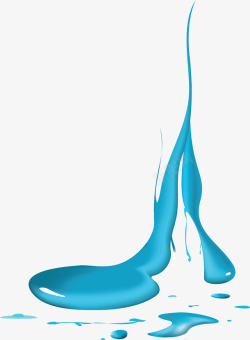 蓝色流淌下来的水矢量图素材