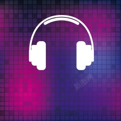 动感耳麦音乐海报背景高清图片