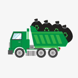 卡通运输工运输垃圾的车辆矢量图高清图片