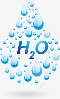 H2O水滴矢量图高清图片