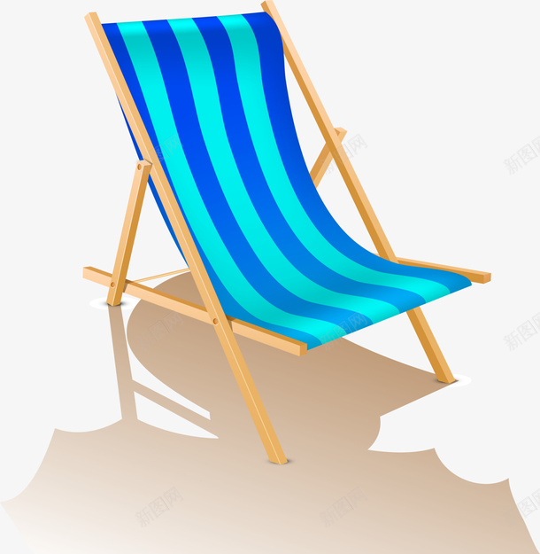 蓝色条纹沙滩躺椅png免抠素材_新图网 https://ixintu.com 休闲 坐躺椅子 条纹躺椅 沙滩躺椅 蓝色条纹 蓝色躺椅 靠椅