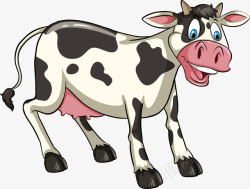 牛奶广告装饰卡通奶牛乳牛吉祥物矢量图高清图片