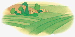 手绘插图农地稻草人手绘插图乡村农地高清图片