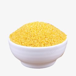 玉米碴实拍一碗黄小米高清图片