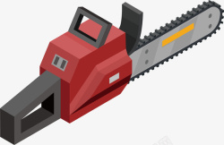 锯子PNG图一把锋利的红色电锯工具矢量图高清图片
