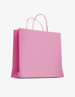 创意纸袋粉色购物袋高清图片