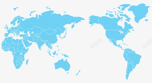 世界地图png免抠素材_新图网 https://ixintu.com 世界地图轮廓 单色 地球 定位 蓝色地图