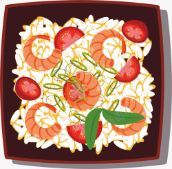 海鲜米饭小龙虾拌饭矢量图高清图片