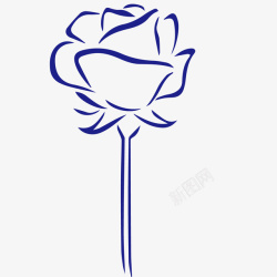 手绘玫瑰花标识图标图标