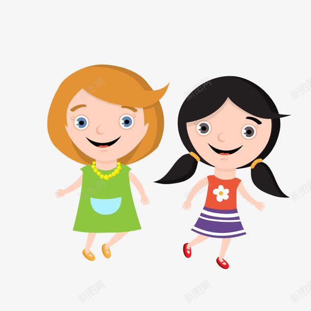 两个小女孩png免抠素材_新图网 https://ixintu.com 两个小女孩 卡通人物 小女孩 小朋友