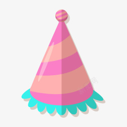 粉色三角耳红绿色的三角帽矢量图高清图片