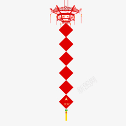 红色灯笼挂联牌框素材