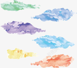 彩绘云朵装饰图案海报b矢量图素材