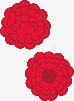 鲜艳的红色花花矢量图素材