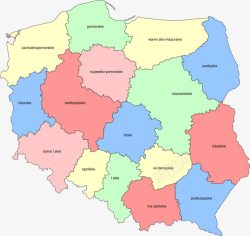 波兰地图彩色波兰地图高清图片