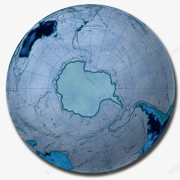 蓝色地球复古世界地图png免抠素材_新图网 https://ixintu.com 低头看 北极中心 圆形 复古世界地图 蓝色地球 装饰