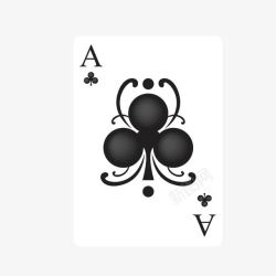创意扑克创意扑克牌梅花A矢量图高清图片