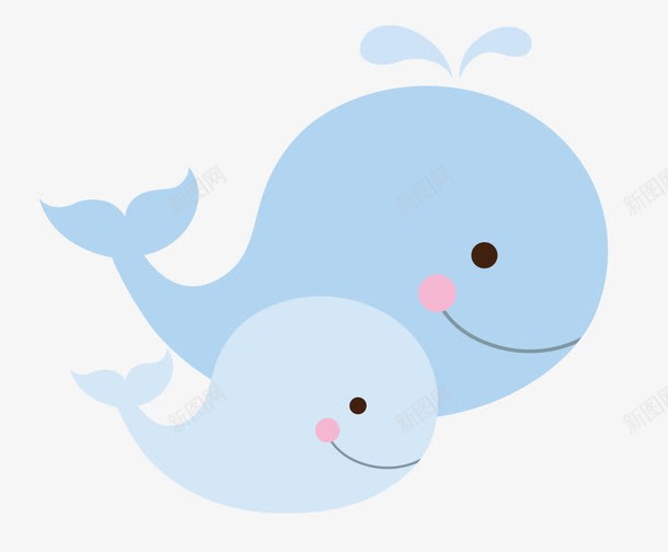 卡通鲸鱼png免抠素材_新图网 https://ixintu.com 儿童画 动漫 动画 卡通动物 卡通鲸鱼 扁平化 手绘动物 手绘鲸鱼