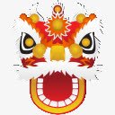 矢量卡通狮子头剪纸节日中国风狮子头高清图片